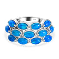 Miami Blau Welo Opal Ring, 925 Silber platiniert, (Größe 17.00) ca. 2.21 ct