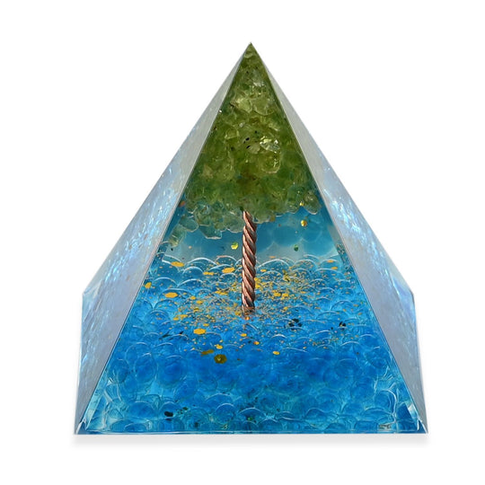 Edelstein Pyramide mit Obsidian und Amethyst, Amethyst