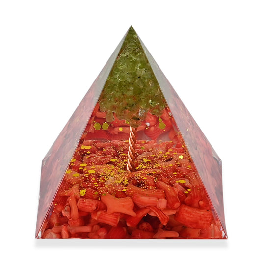 Edelstein Pyramide mit Obsidian und Amethyst, Amethyst