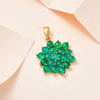 Grün, äthiopischer Welo Opal Anhänger, 925 Silber Gelbgold Vermeil, ca. 2.95 ct