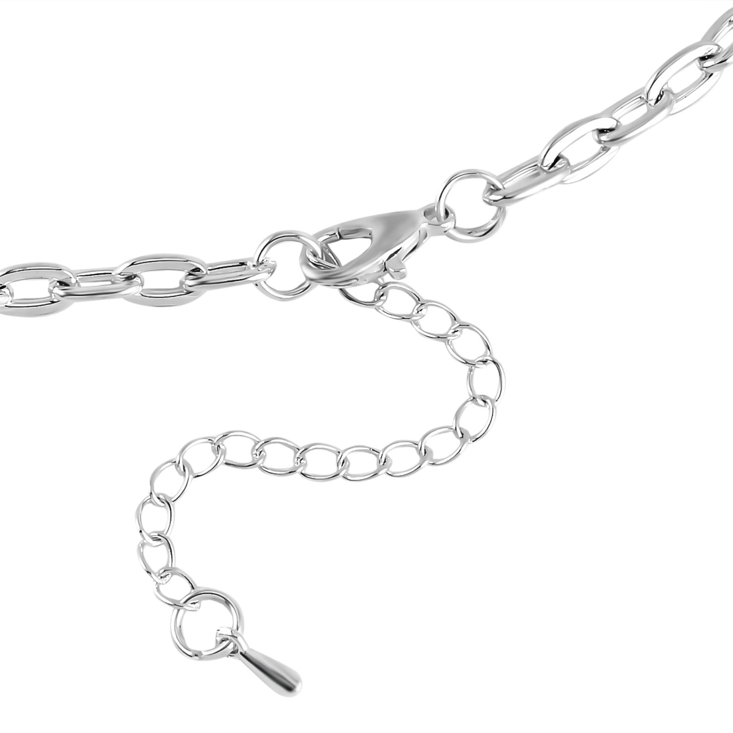 Weißer Kristall Halskette ca. 75 cm Reines Messing