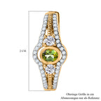 AA Calabar-Turmalin, Weißer Zirkon Ohrringe 925 Silber Gelbgold Vermeil ca. 1.55 ct