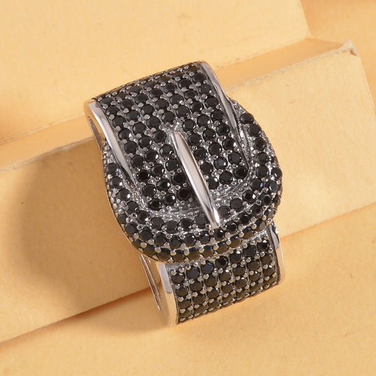 Schwarzer Spinell Anhänger, 925 Silber, ca. 1.17 ct