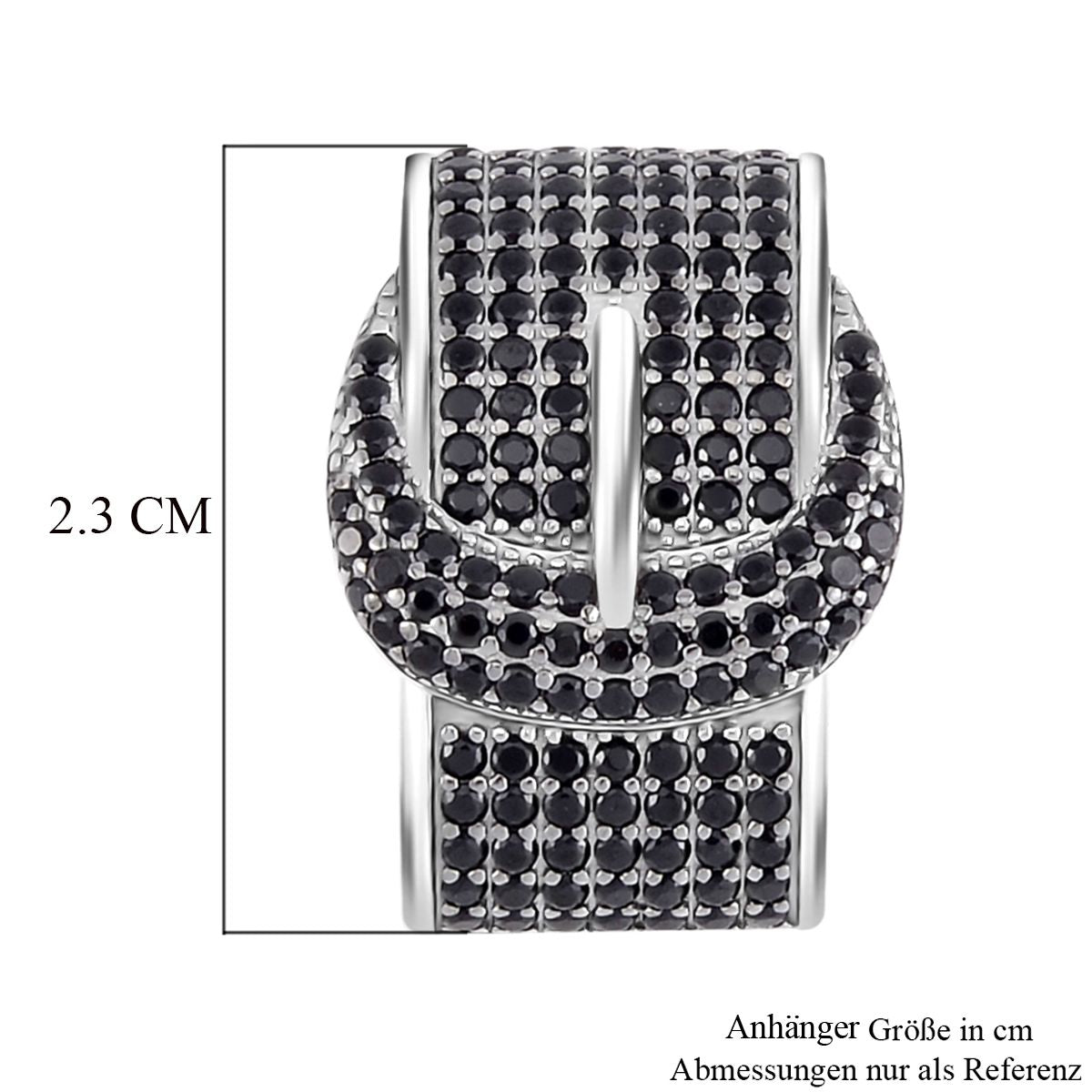 Schwarzer Spinell Anhänger, 925 Silber, ca. 1.17 ct
