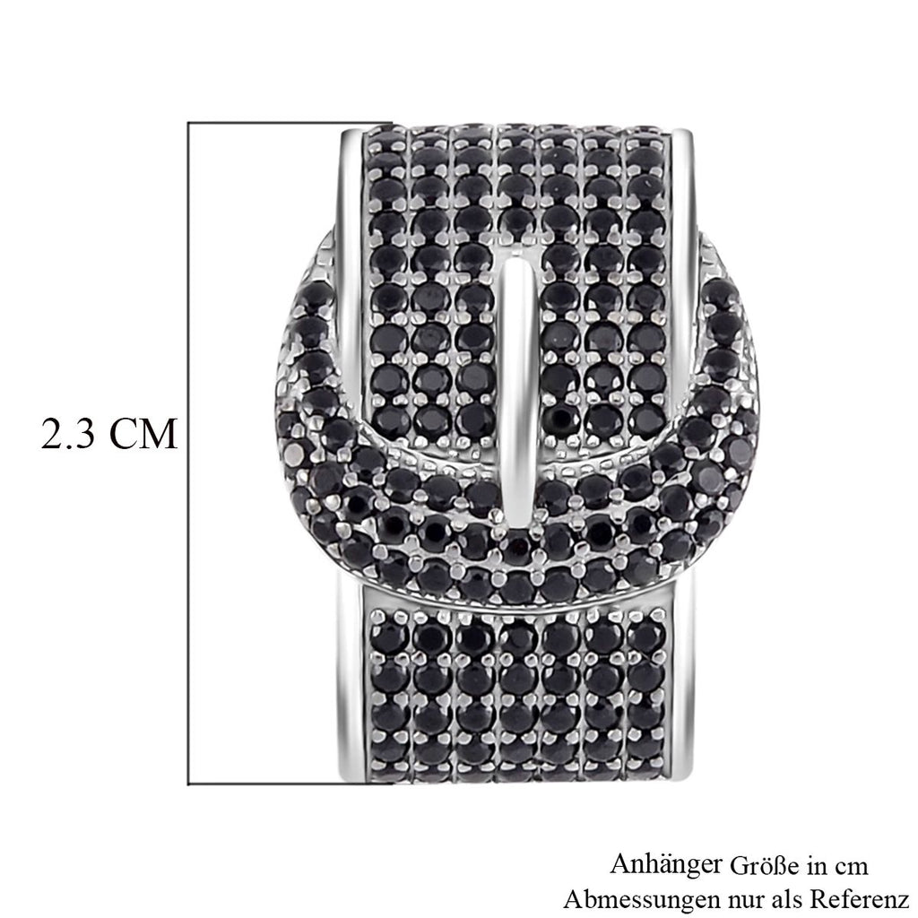 Schwarzer Spinell Anhänger, 925 Silber, ca. 1.17 ct