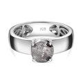 Muonionalusta Meteorit Ring, 925 Silber rhodiniert, (Größe 20.00) ca. 3.68 ct