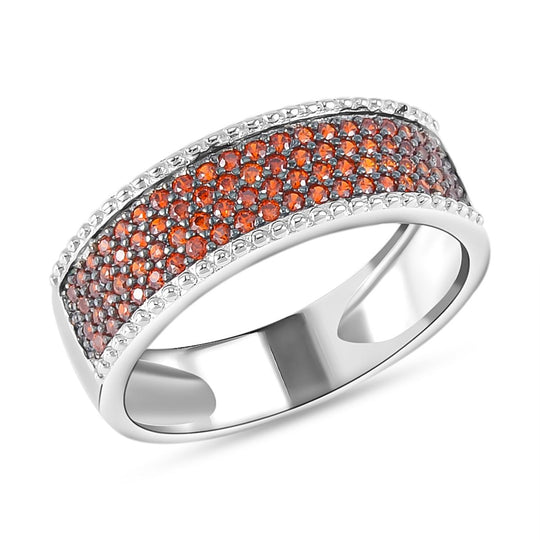 Natürlicher Mosambik Granat Ring, 925 Silber, ca. 0.60 ct