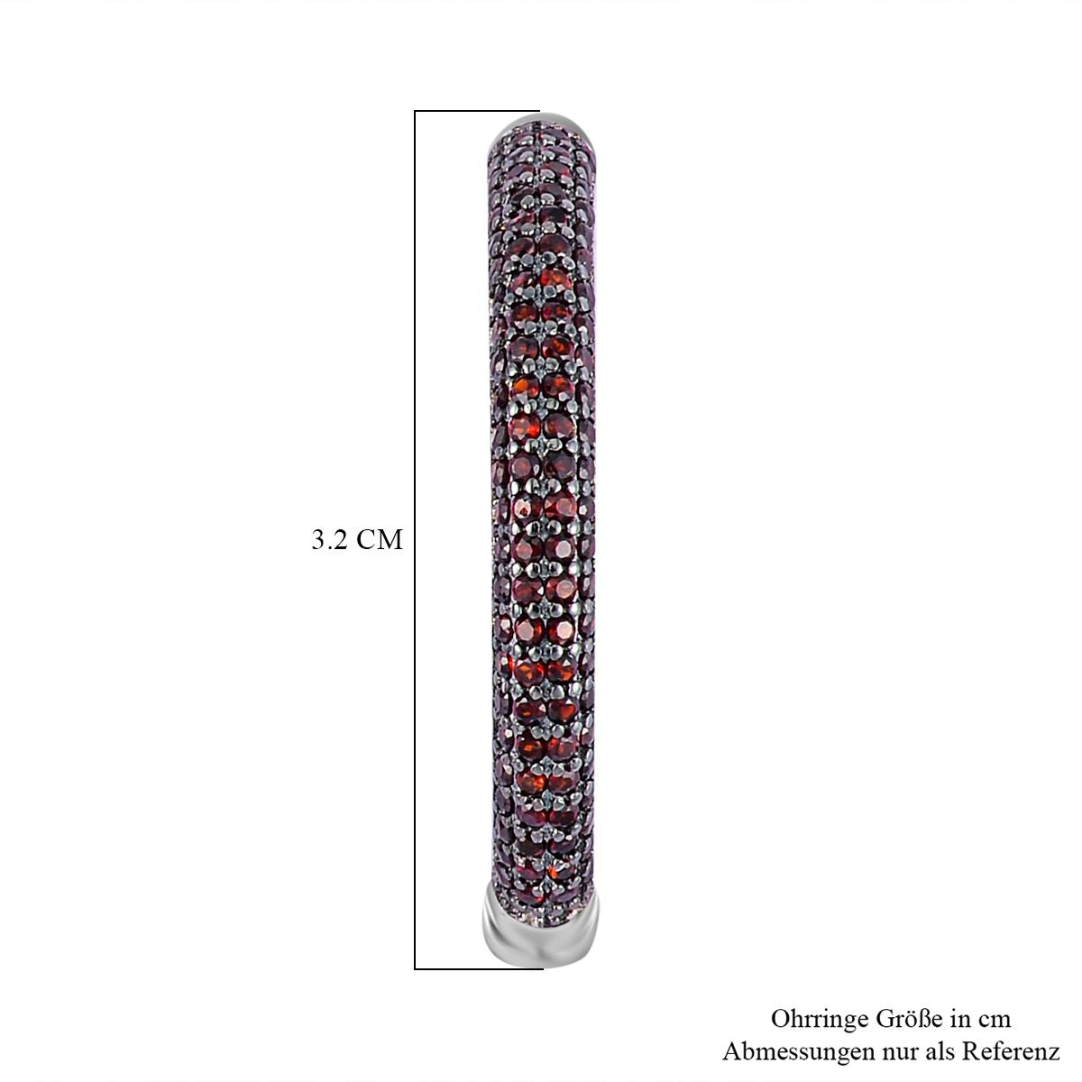 Natürlicher Mosambik Granat Ohrringe 925 Silber, ca. 3.80 ct