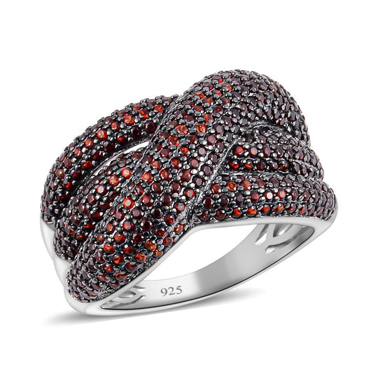 Natürlicher Mosambik Granat Ring, 925 Silber, , bicolor, ca. 2.46 ct