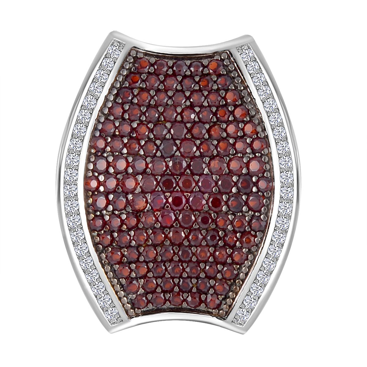Natürlicher Mosambik Granat Anhänger, 925 Silber Zweifarbige Beschichtung, ca. 4.67 ct