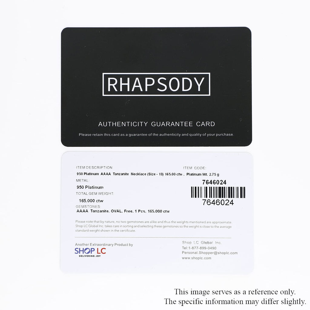 Rhapsody AAAA Tansanit Halskette ca. 45 cm 950 Platin ca. 165,00 ct.