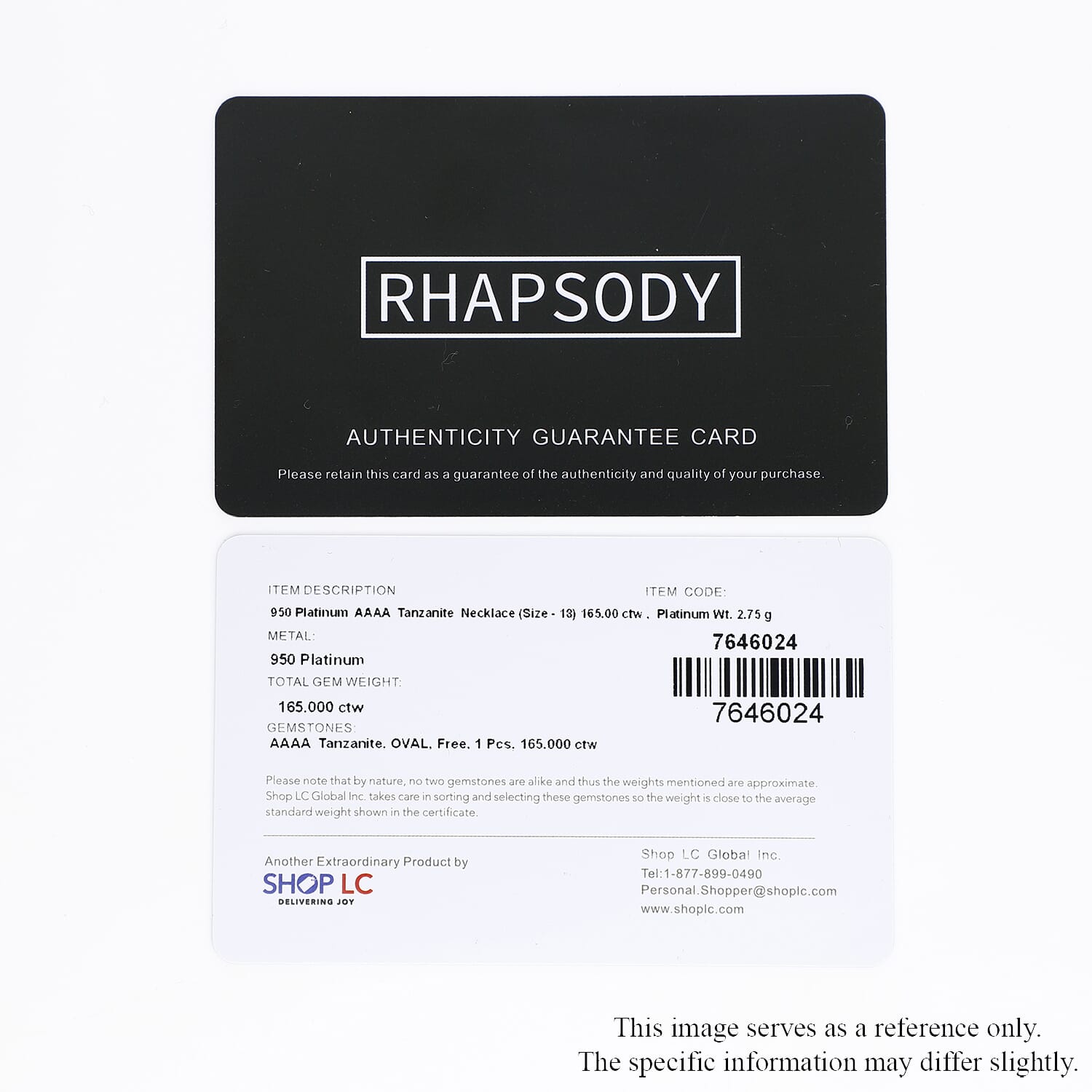 Rhapsody AAAA Tansanit Halskette ca. 45 cm 950 Platin ca. 165,00 ct.