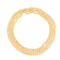 Goldene mehrreihige 8mm Muschelkernperle 255cm Halskette