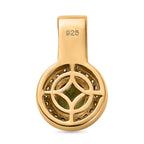 Natürlicher AA Calabar-Turmalin, Weißer Zirkon Anhänger, 925 Silber Gelbgold Vermeil ca. 0.80 ct