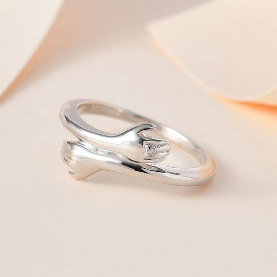 Weißer Diamant Ring, 925 Silber platiniert (Größe 17.00) ca.