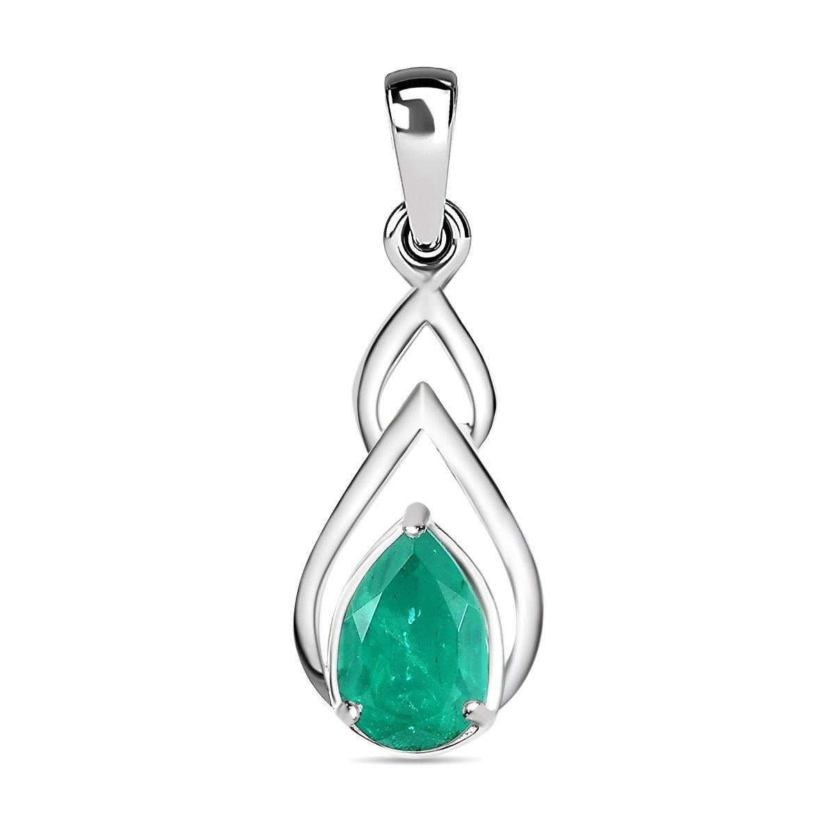 Smaragd-Quarz-Triplette Anhänger, 925 Silber ca. 1.64 ct