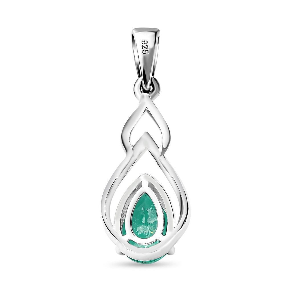 Smaragd-Quarz-Triplette Anhänger, 925 Silber ca. 1.64 ct