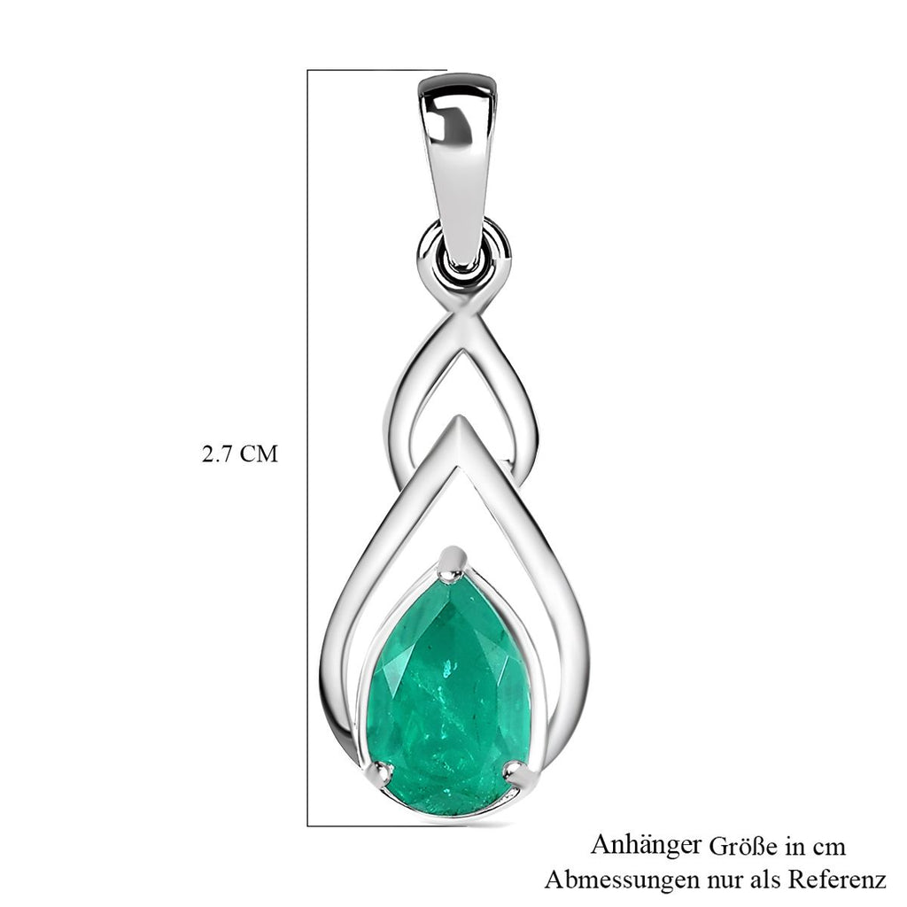 Smaragd-Quarz-Triplette Anhänger, 925 Silber ca. 1.64 ct