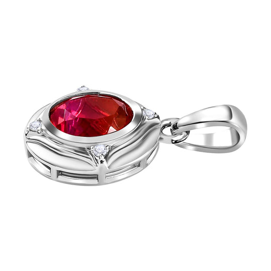 Sunset Triplett Quarz, Weißer Zirkon Anhänger 925 Silber platiniert ca. 3.06 ct