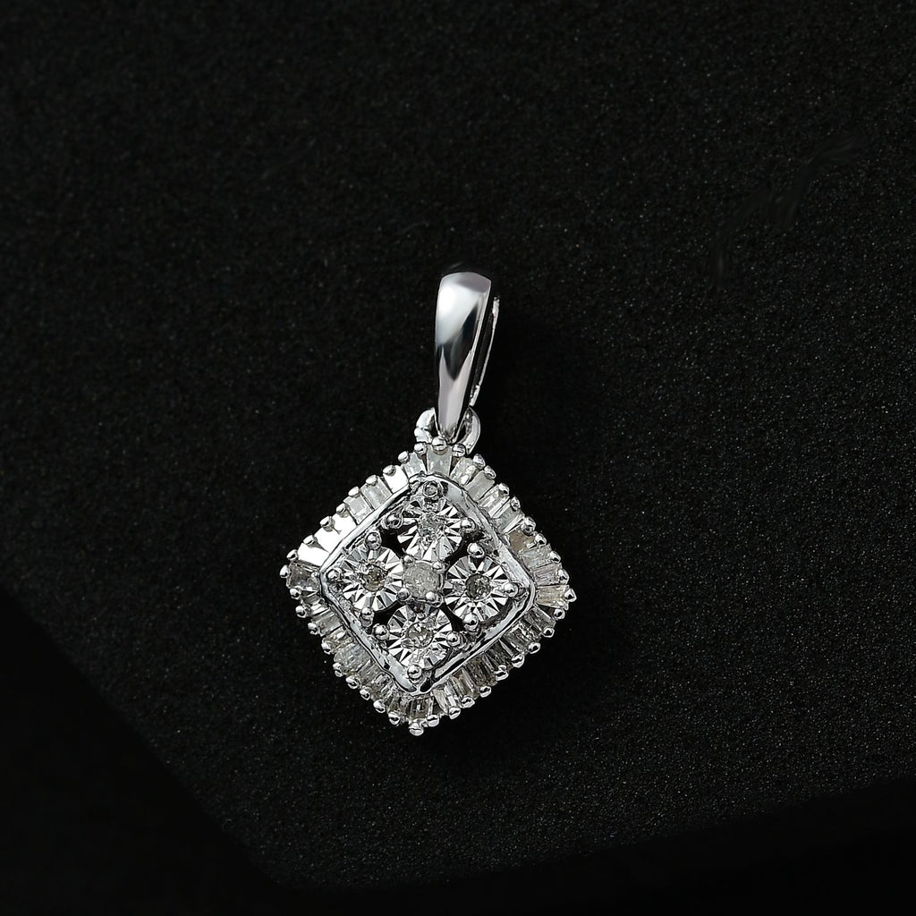 Weißer Diamant P3 Anhänger 925 Silber rhodiniert ca. 0,15 ct.