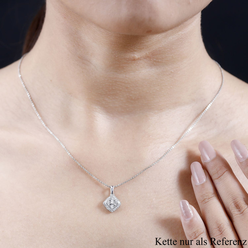 Weißer Diamant P3 Anhänger 925 Silber rhodiniert ca. 0,15 ct.
