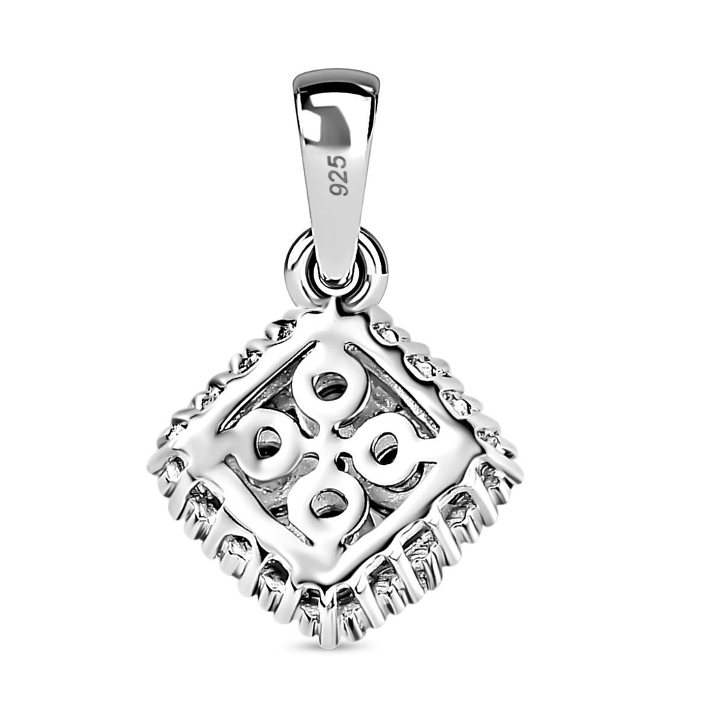 Weißer Diamant P3 Anhänger 925 Silber rhodiniert ca. 0,15 ct.