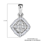 Weißer Diamant P3 Anhänger 925 Silber rhodiniert ca. 0,15 ct.