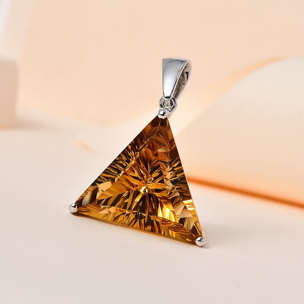 Citrin Anhänger, 925 Silber platiniert ca. 23.05 ct