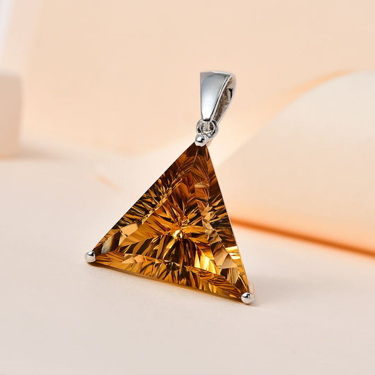 Citrin Anhänger, 925 Silber platiniert ca. 23.05 ct