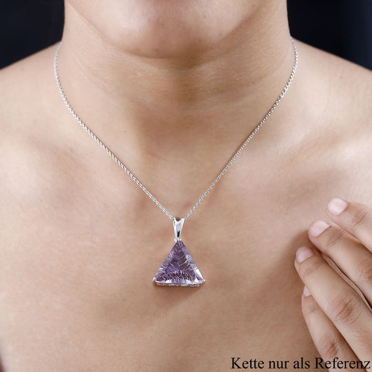 Rose De France Amethyst Anhänger, 925 Silber platiniert ca. 22.52 ct
