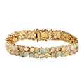 AA Natürlicher, äthiopischer Welo Opal Armband, ca. 18 cm, 925 Silber Gelbgold Vermeil ca. 18.20 ct
