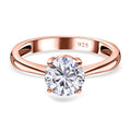 Moissanit Ring, 925 Silber Roségold Vermeil, (Größe 20.00) ca. 1.13 ct