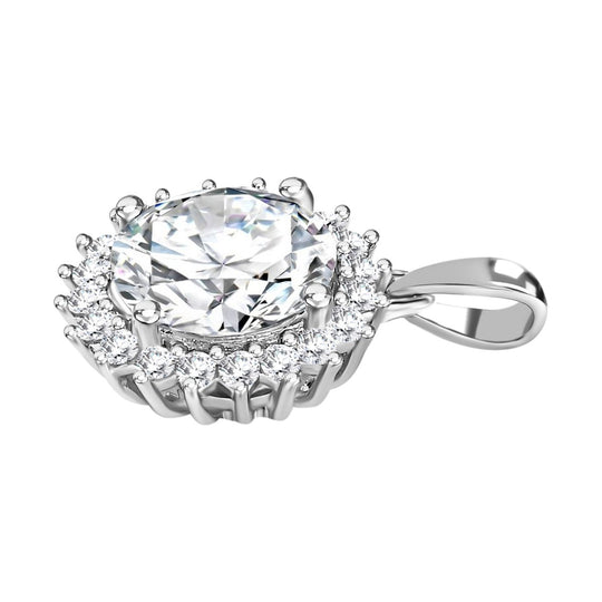 Moissanit Anhänger, 925 Silber platiniert, ca. 3.86 ct