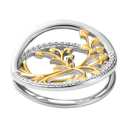 Weißer Diamant Anhänger 925 Silber platiniert und vergoldet