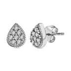 Weißer Diamant P3 Ohrringe 925 Silber rhodiniert ca. 0,05 ct.