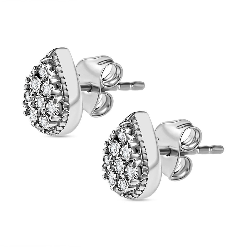 Weißer Diamant P3 Ohrringe 925 Silber rhodiniert ca. 0,05 ct.