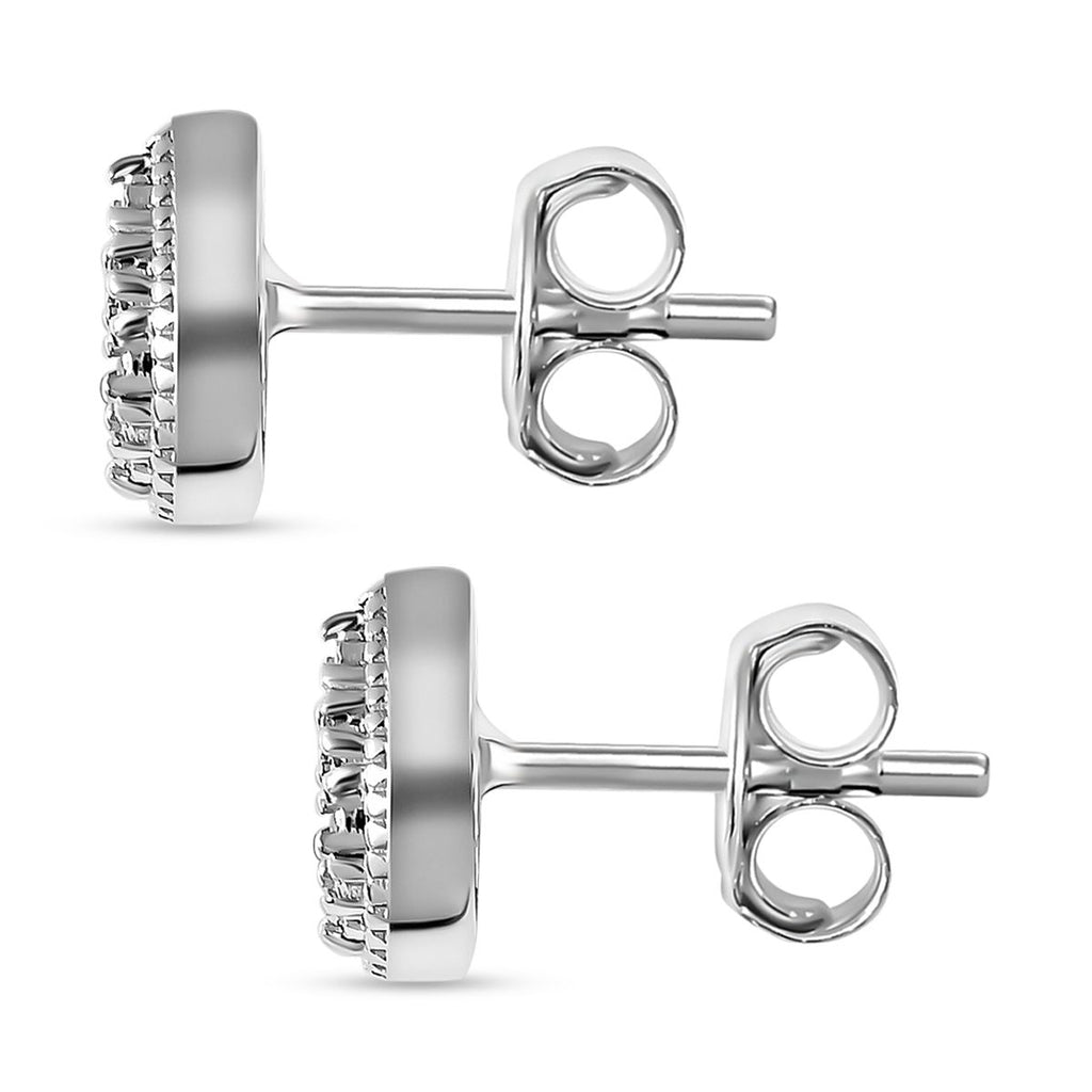 Weißer Diamant P3 Ohrringe 925 Silber rhodiniert ca. 0,05 ct.