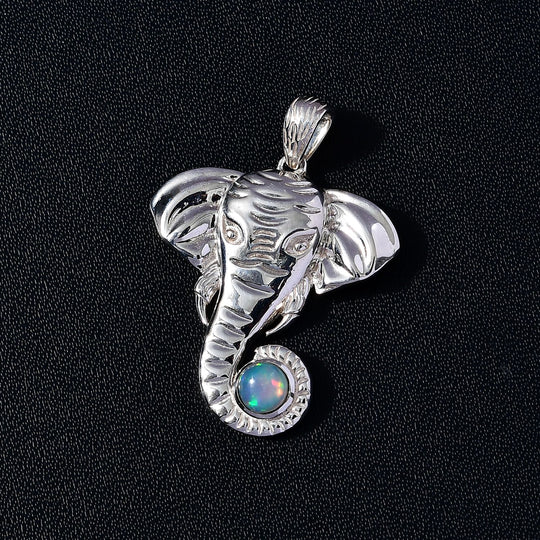 AA Natürlicher, äthiopischer Welo Opal Anhänger 925 Silber ca. 0,44 ct.