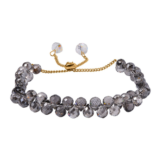 Blaues Kristall flexibles Armband, blau