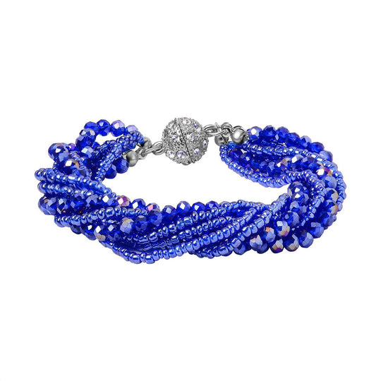 Weißer Kristall, Blauer Kristall Armband ca. 19 cm