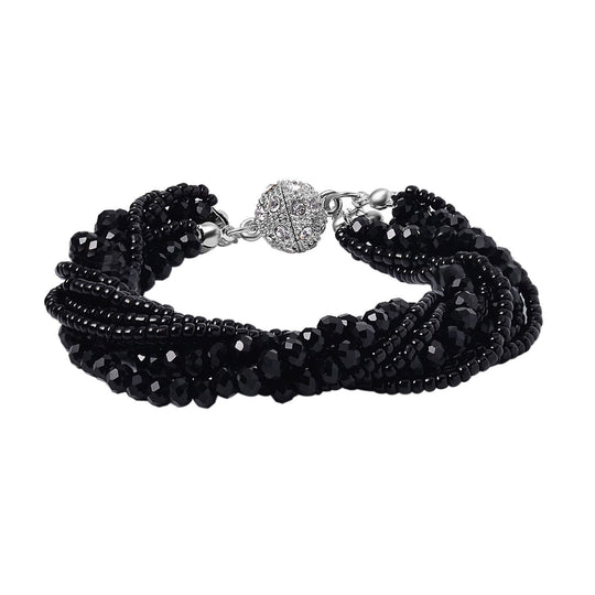 Weißer Kristall, Blauer Kristall Armband ca. 19 cm