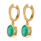 Smaragd-Triplette-Quarz Ohrringe 925 Silber Gelbgold Vermeil ca. 4.44 ct