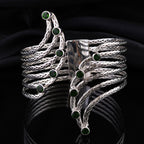 Royal Bali - Natürlicher Chromdiopsid Armreif, ca. 19 cm, 925 Silber ca. 7.00 ct