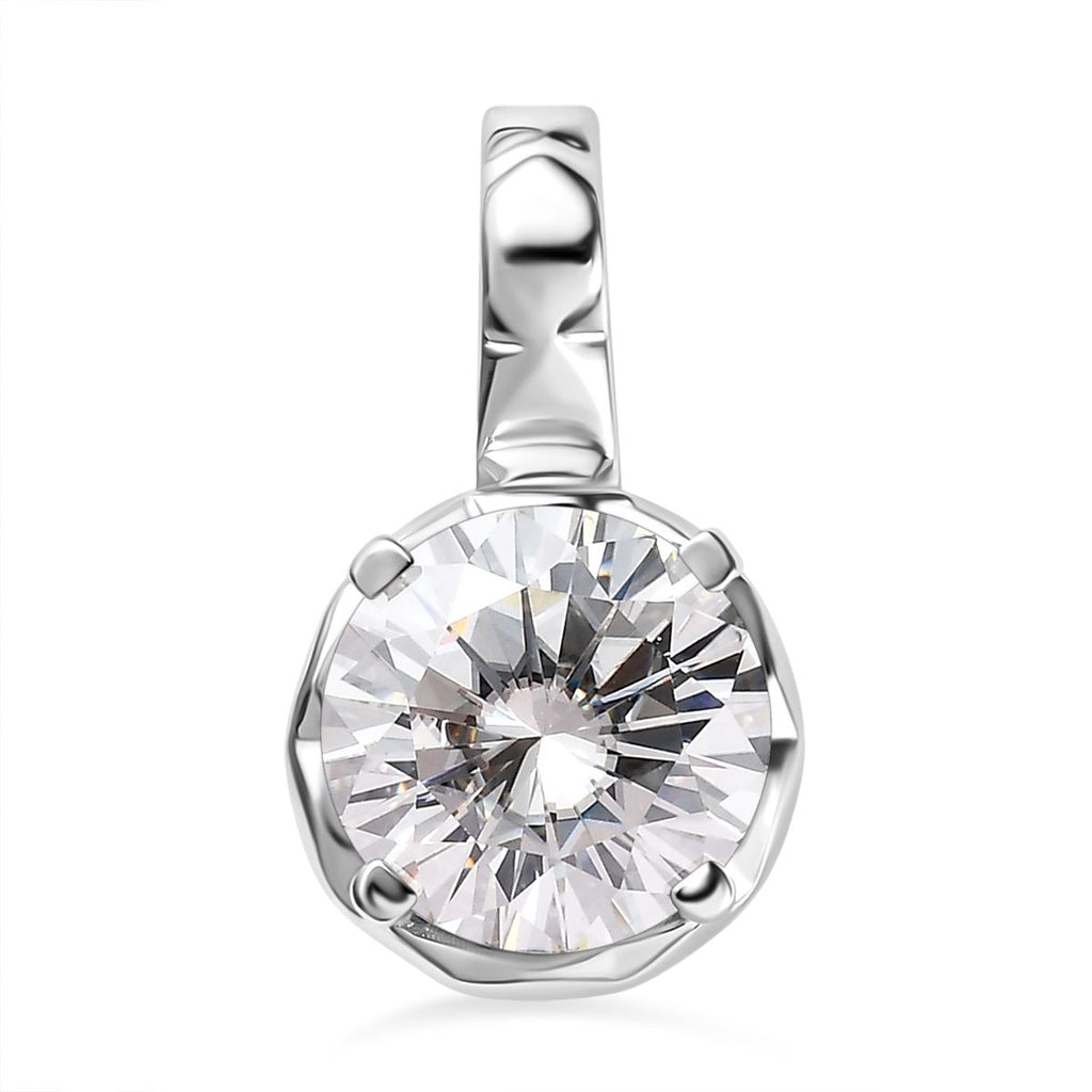 Moissanit Anhänger, 925 Silber platiniert ca. 3.79 ct