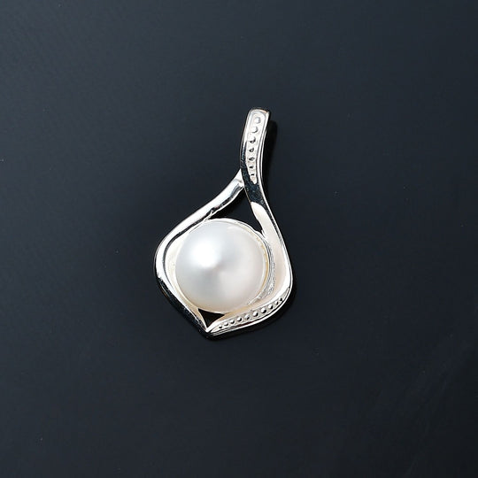 Süßwasser Perle, Weißer Zirkon Anhänger 925 Silber