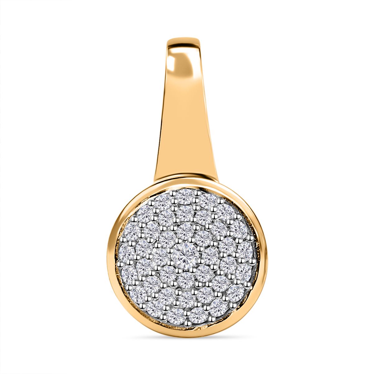 Moissanit Anhänger 925 Silber Gelbgold Vermeil ca. 0.45 ct