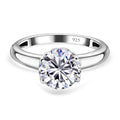Moissanit Ring, 925 Silber platiniert, (Größe 19.00), ca. 1.72 ct