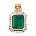 Smaragd Triplett Quarz und Zirkon Anhänger- 7,47 ct.