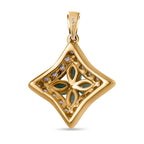 AAA Gemfields Smaragd, Weißer Zirkon Anhänger 925 Silber Gelbgold Vermeil ca. 0.84 ct