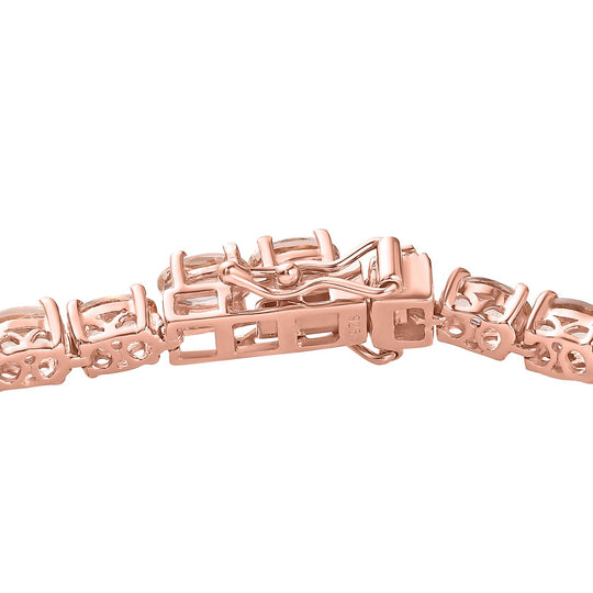 AA Morganit Armband ca. 19 cm 925 Silber Roségold Vermeil ca. 8.37 ct